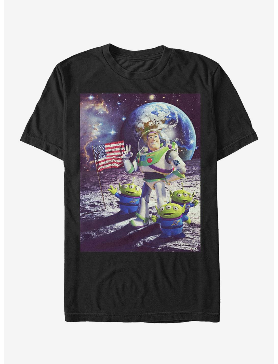 Disney Pixar Toy Story Buzz & Alien Moon Landing T-Shirt, BLACK, hi-res