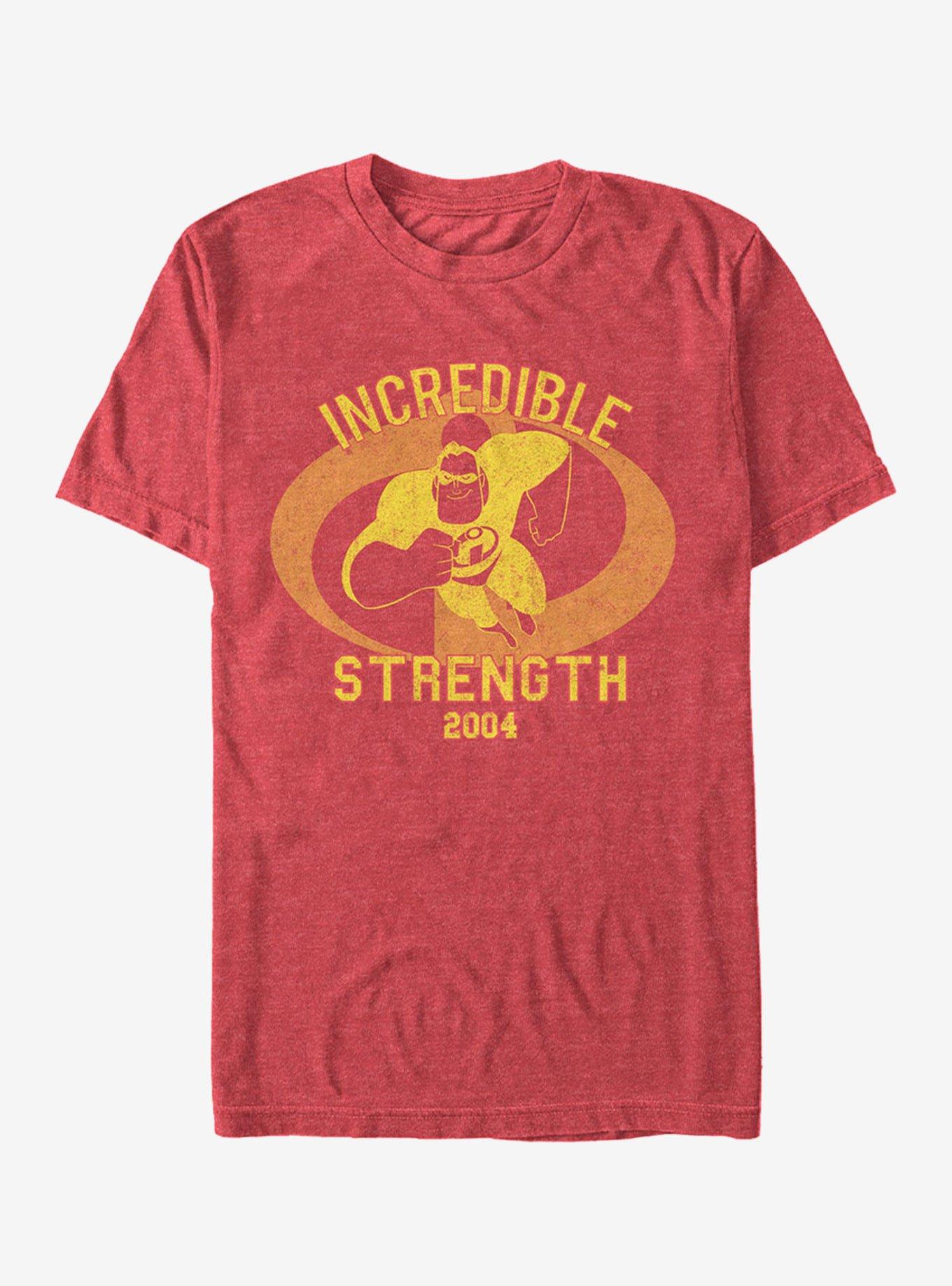 Disney Pixar The Incredibles Strength 2004 T-Shirt, RED HTR, hi-res