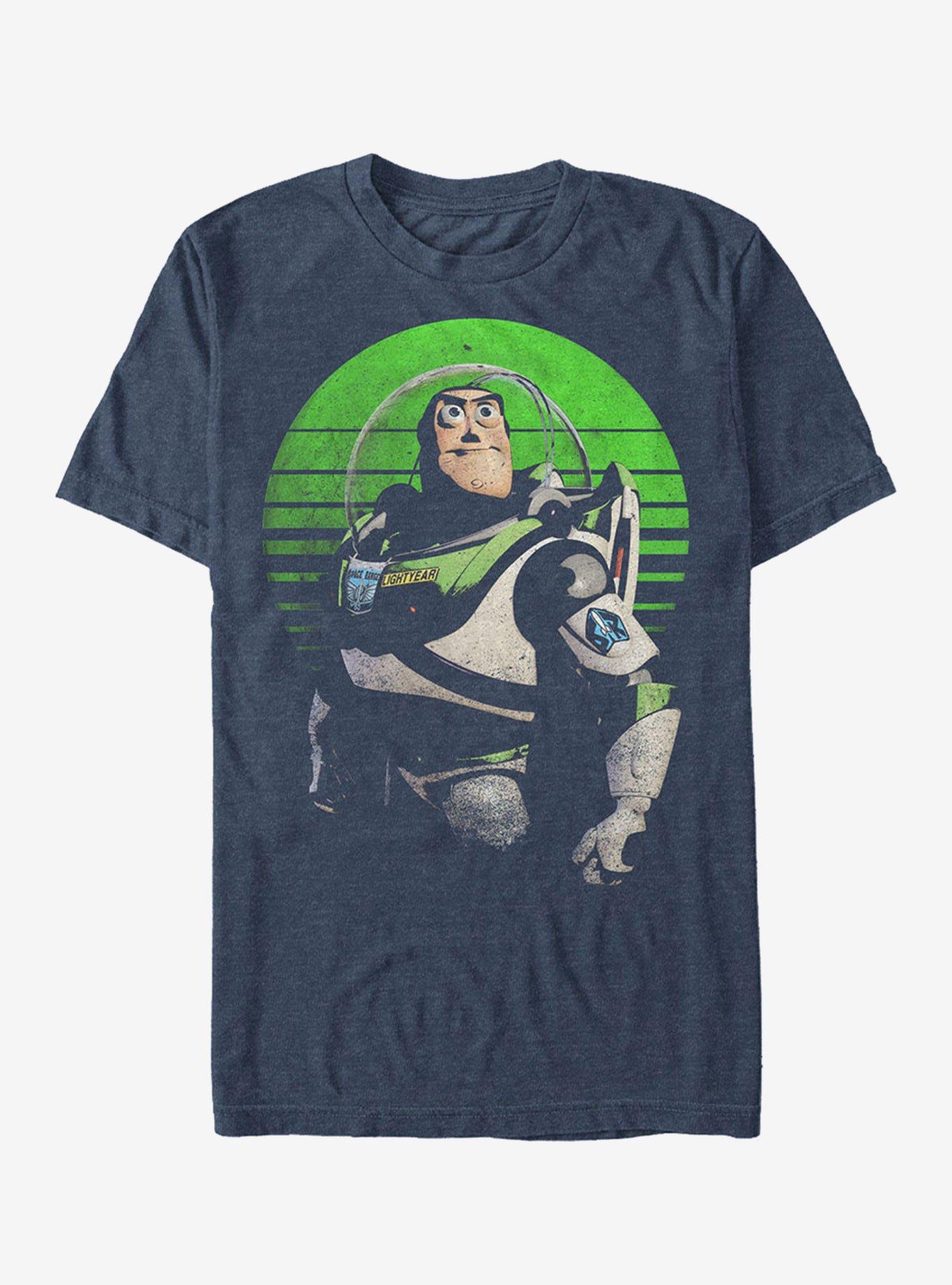 Disney Pixar Toy Story Distressed Buzz Lightyear Pose T-Shirt, NAVY HTR, hi-res