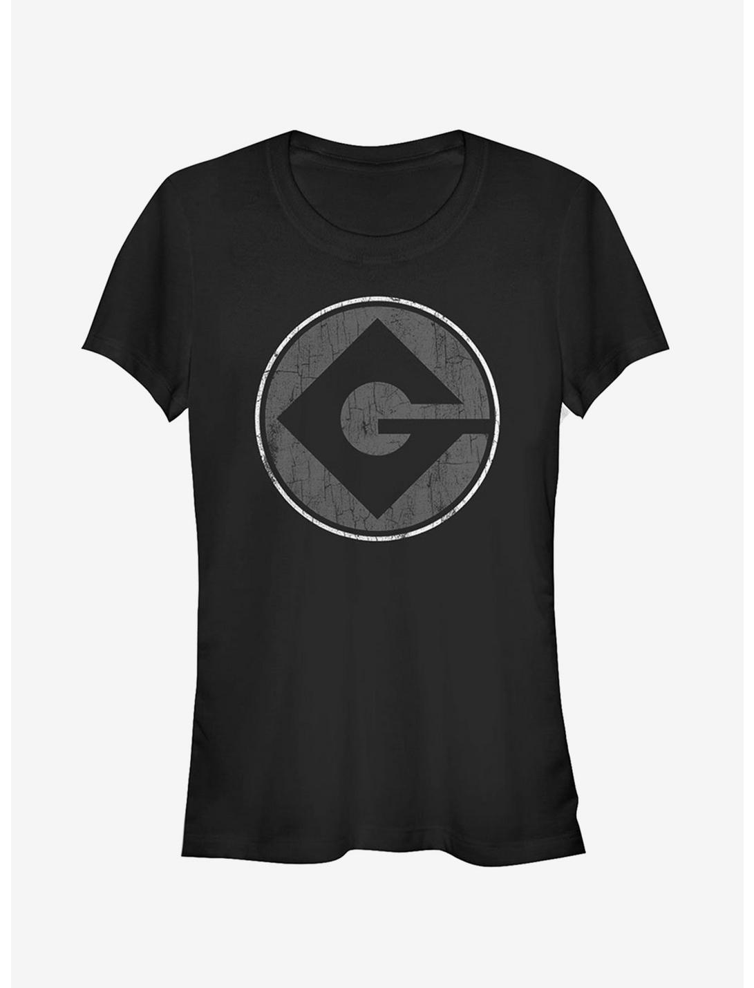 Minion Gru Logo Girls T-Shirt, BLACK, hi-res