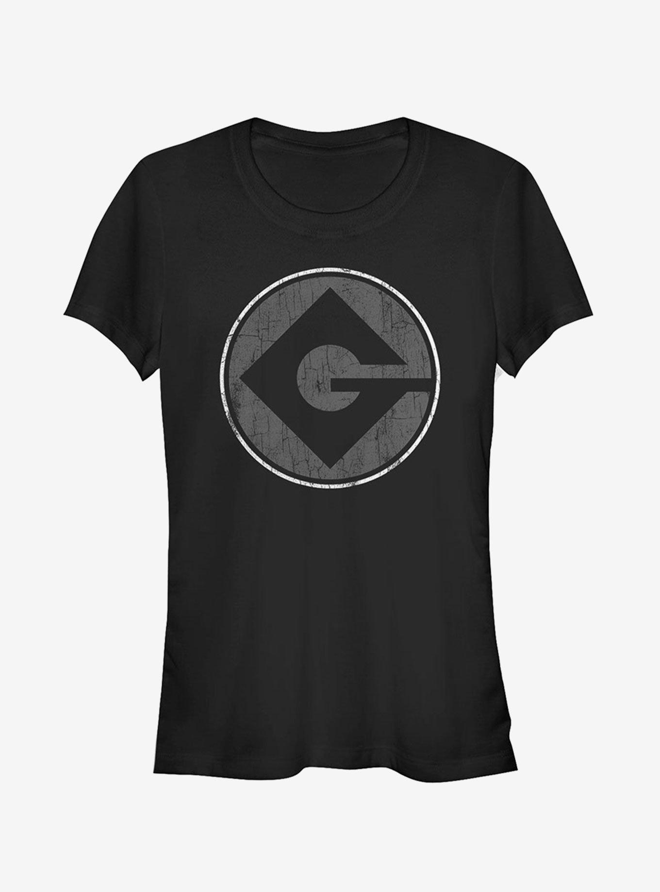 Minion Gru Logo Girls T-Shirt, BLACK, hi-res