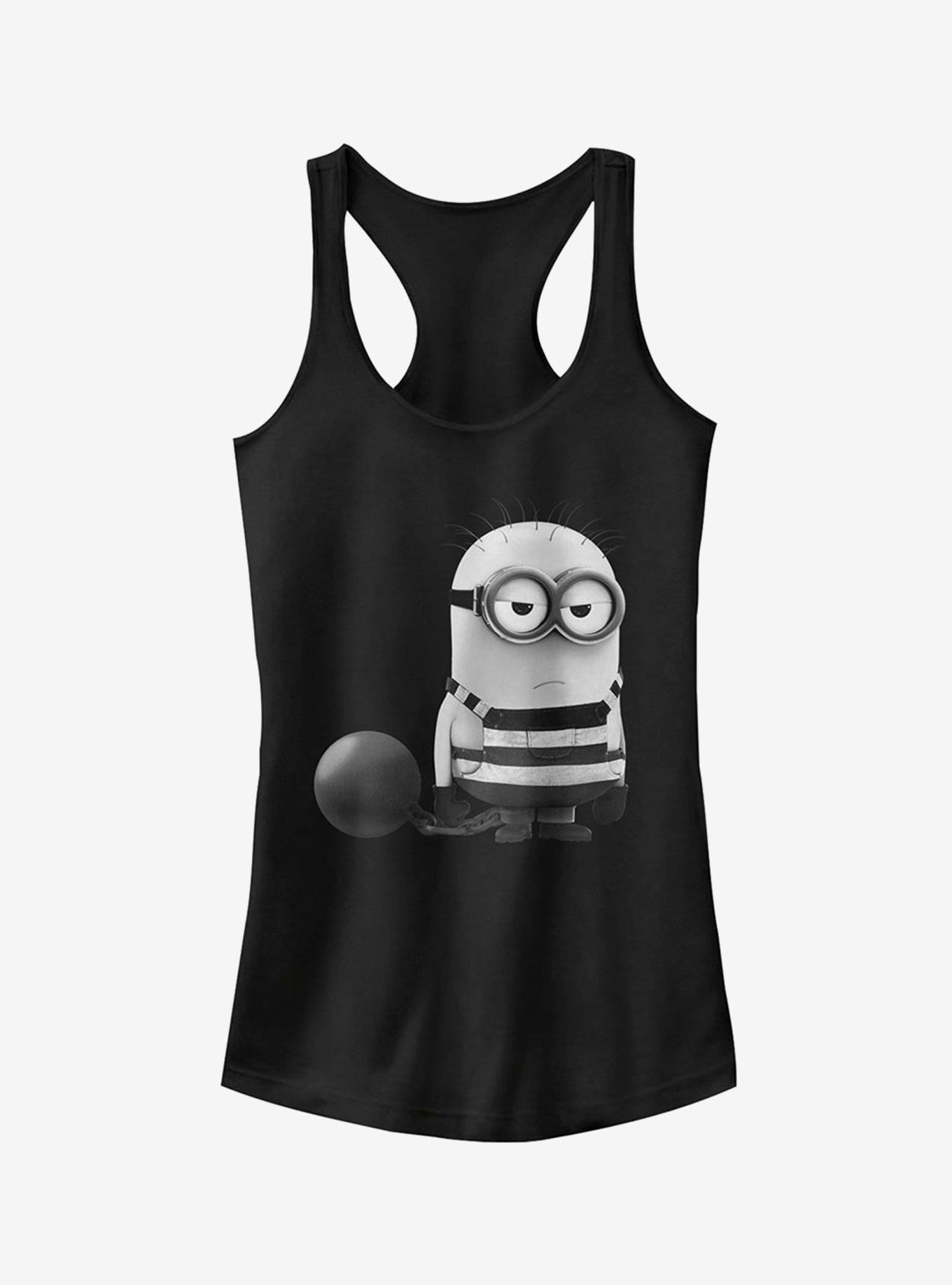 Minion Grumpy Prisoner Girls Tank Top, BLACK, hi-res