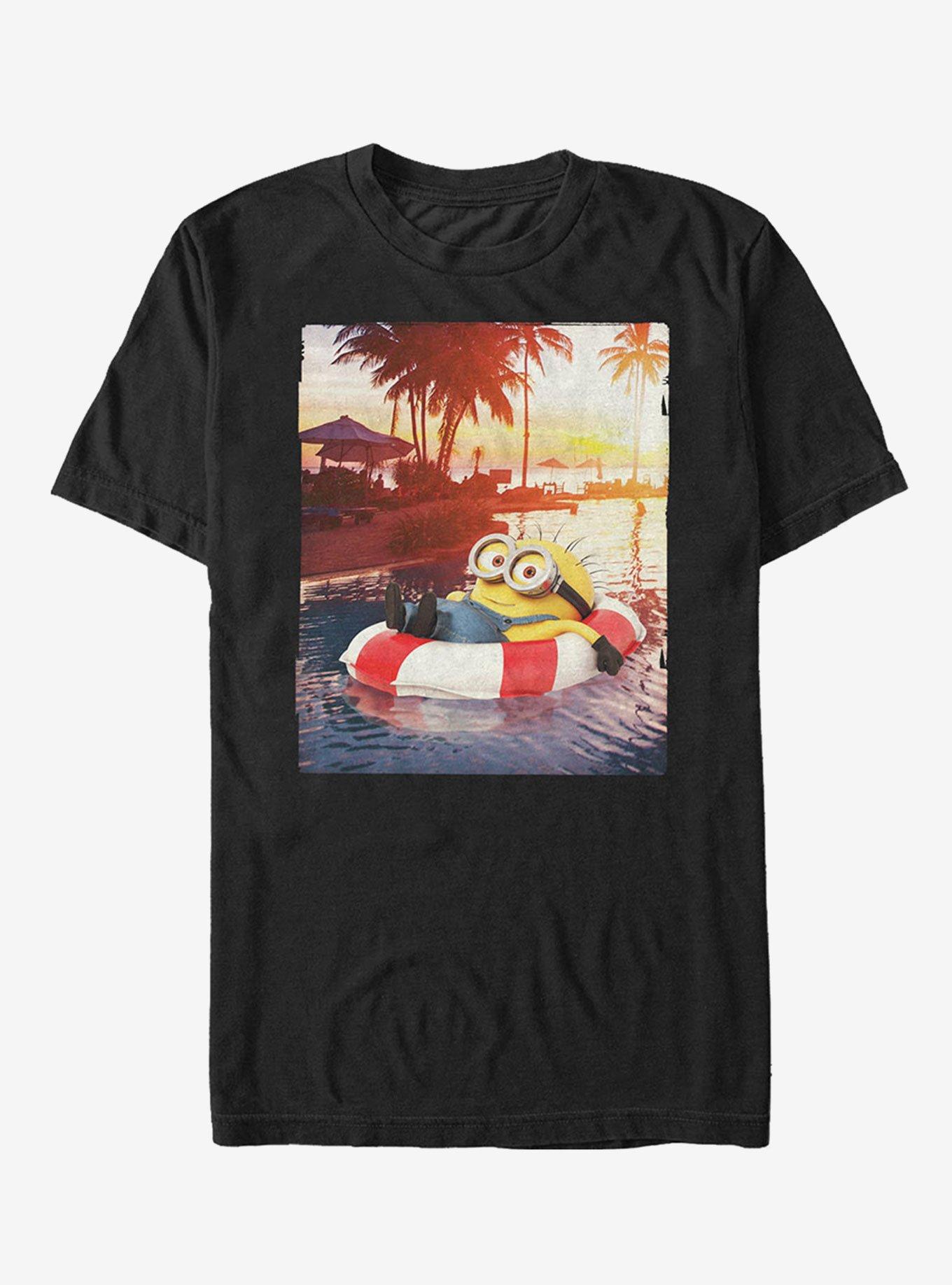 Minion Tropical Vacation T-Shirt, BLACK, hi-res