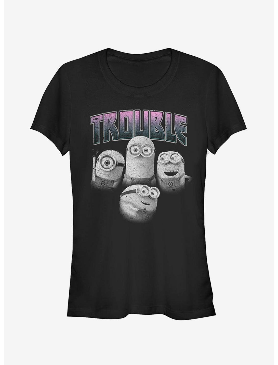 Minion Trouble Friends Girls T-Shirt, BLACK, hi-res