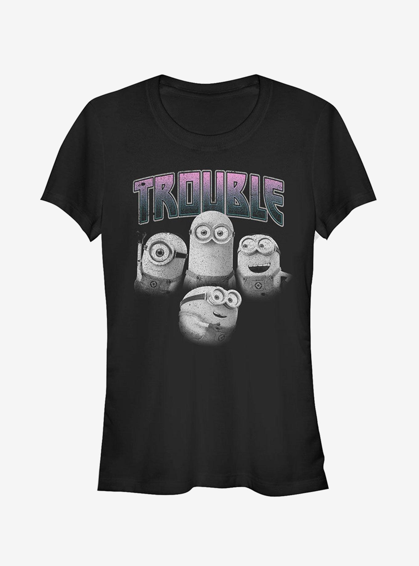 Minion Trouble Friends Girls T-Shirt, BLACK, hi-res