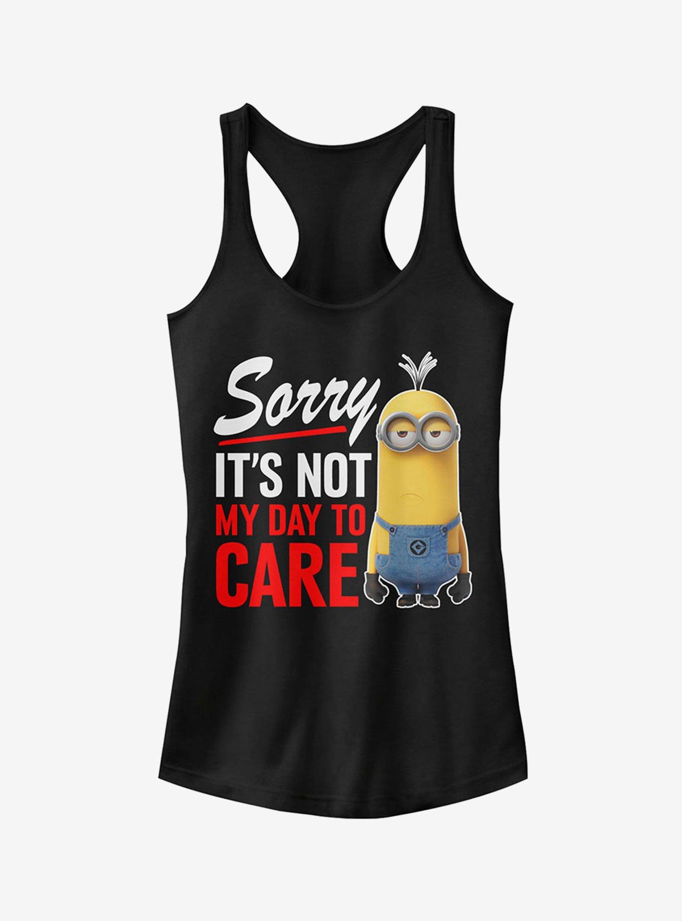 Minion Not Day to Care Girls Tank Top - BLACK | Hot Topic