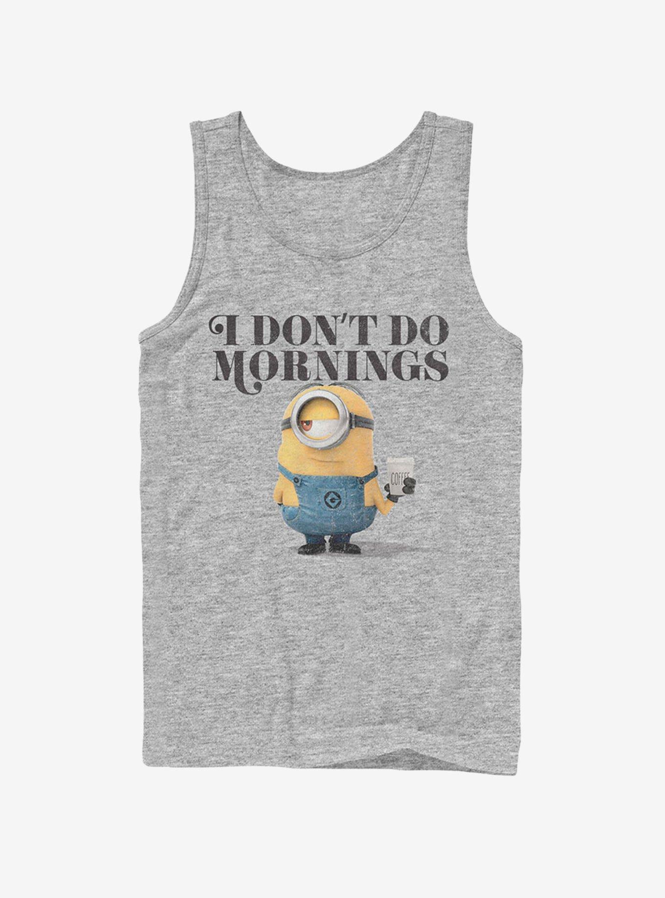 Minion Don't Do Mornings Tank Top, ATH HTR, hi-res
