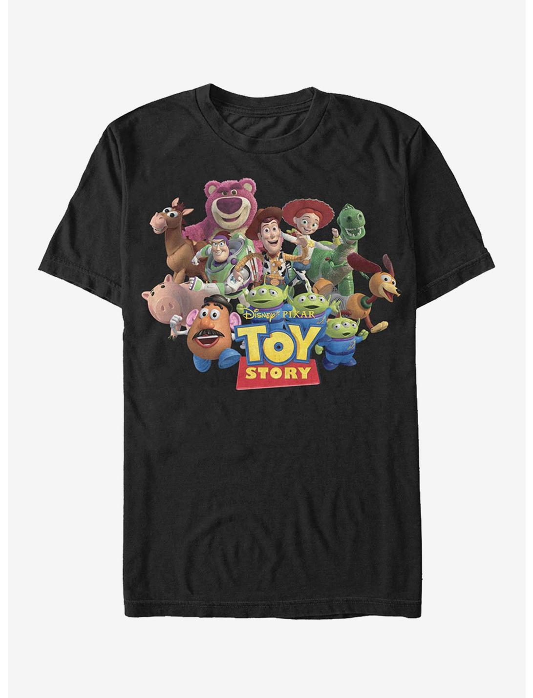 Disney Pixar Toy Story Character Logo Scene T-Shirt, BLACK, hi-res