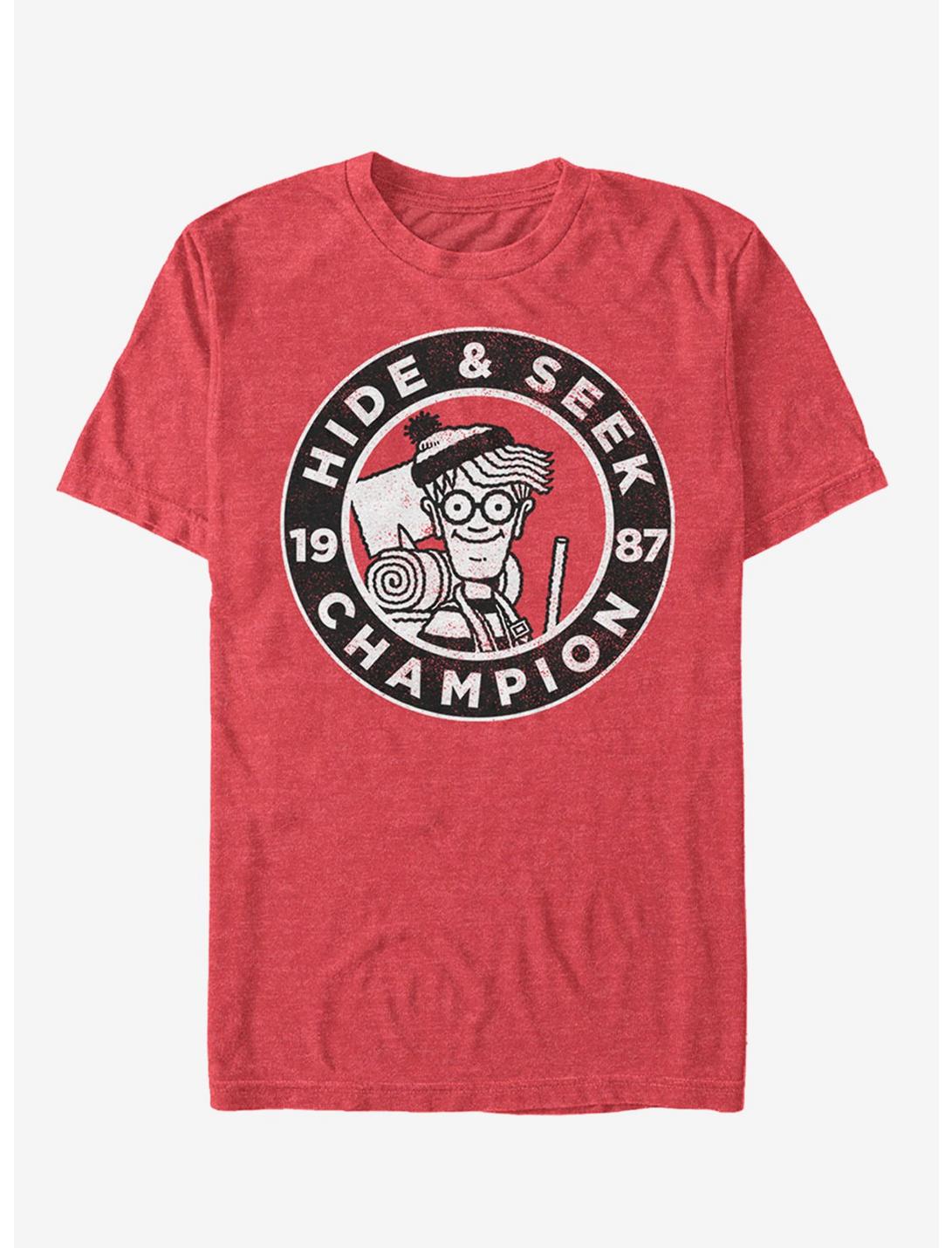 Where's Waldo Hide and Seek Champion T-Shirt, RED HTR, hi-res