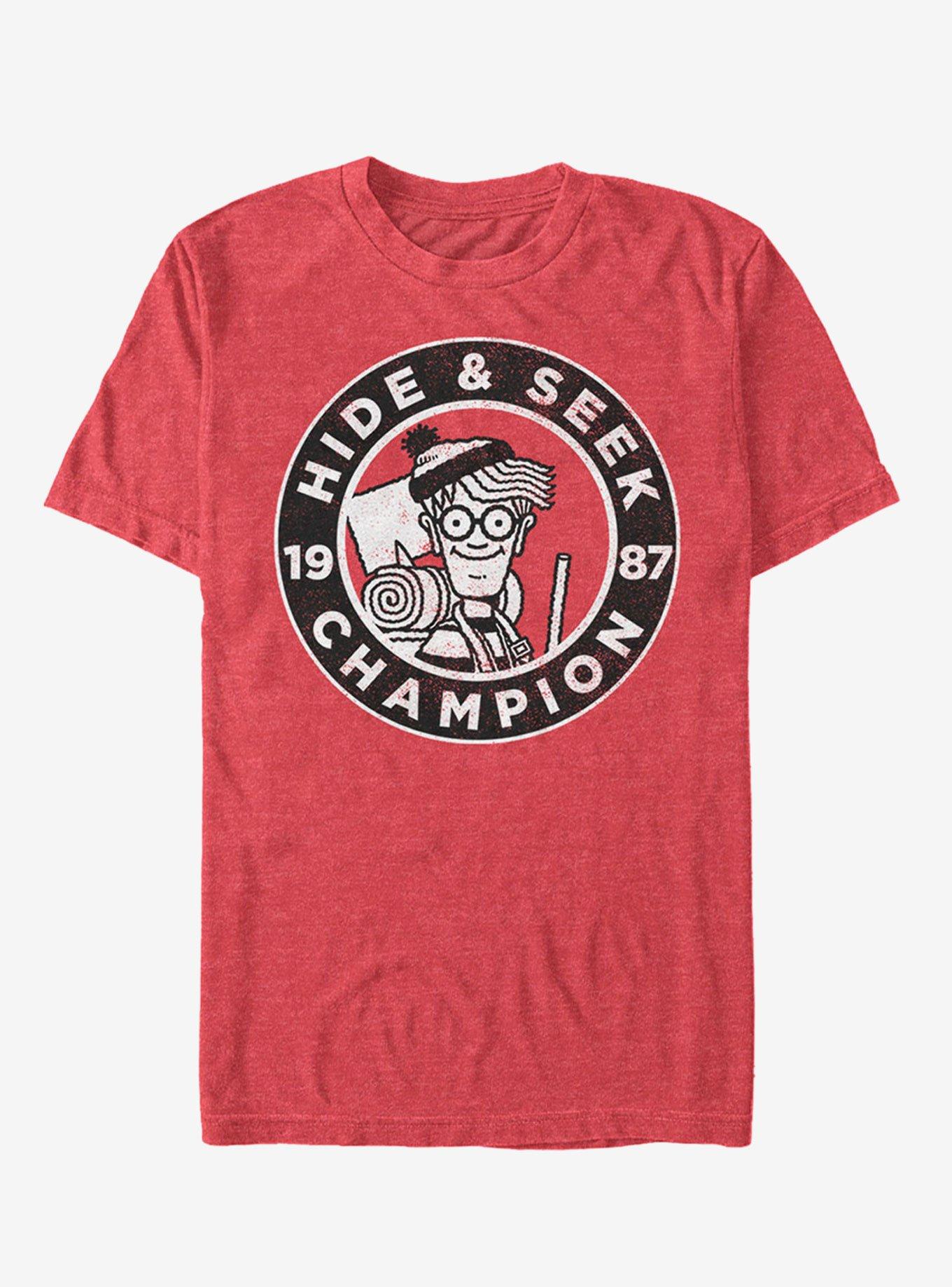 Where's Waldo Hide and Seek Champion T-Shirt, RED HTR, hi-res