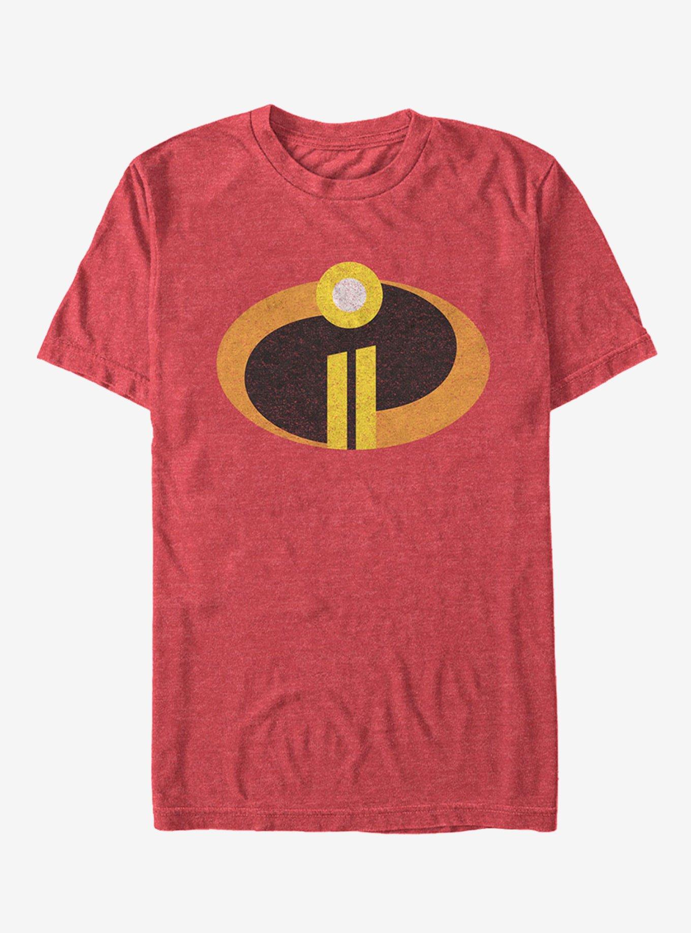 Disney Pixar The Incredibles Vintage Logo T-Shirt, RED HTR, hi-res