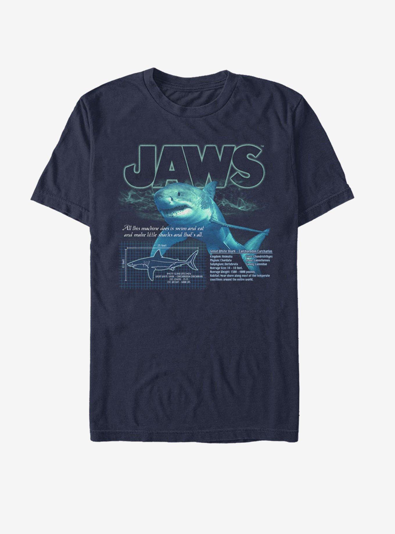 Jaws Shark Blueprint T-Shirt, NAVY, hi-res