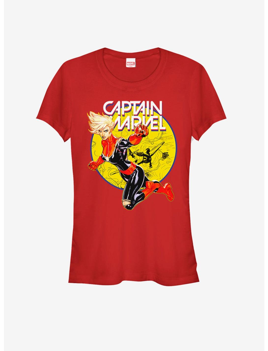 Marvel Captain Marvel Super Ring Girls T-Shirt, RED, hi-res