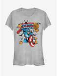 Marvel Halloween Spooky Captain America Girls T-Shirt, ATH HTR, hi-res