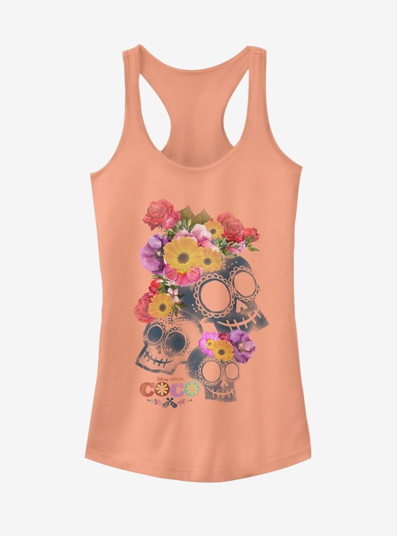 Disney Pixar Coco Floral Skeletons Girls Tank, LTORANGE, hi-res