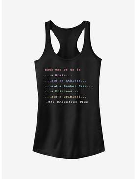 The Breakfast Club Each One Of Us Stereotype Girls Tank Top, , hi-res