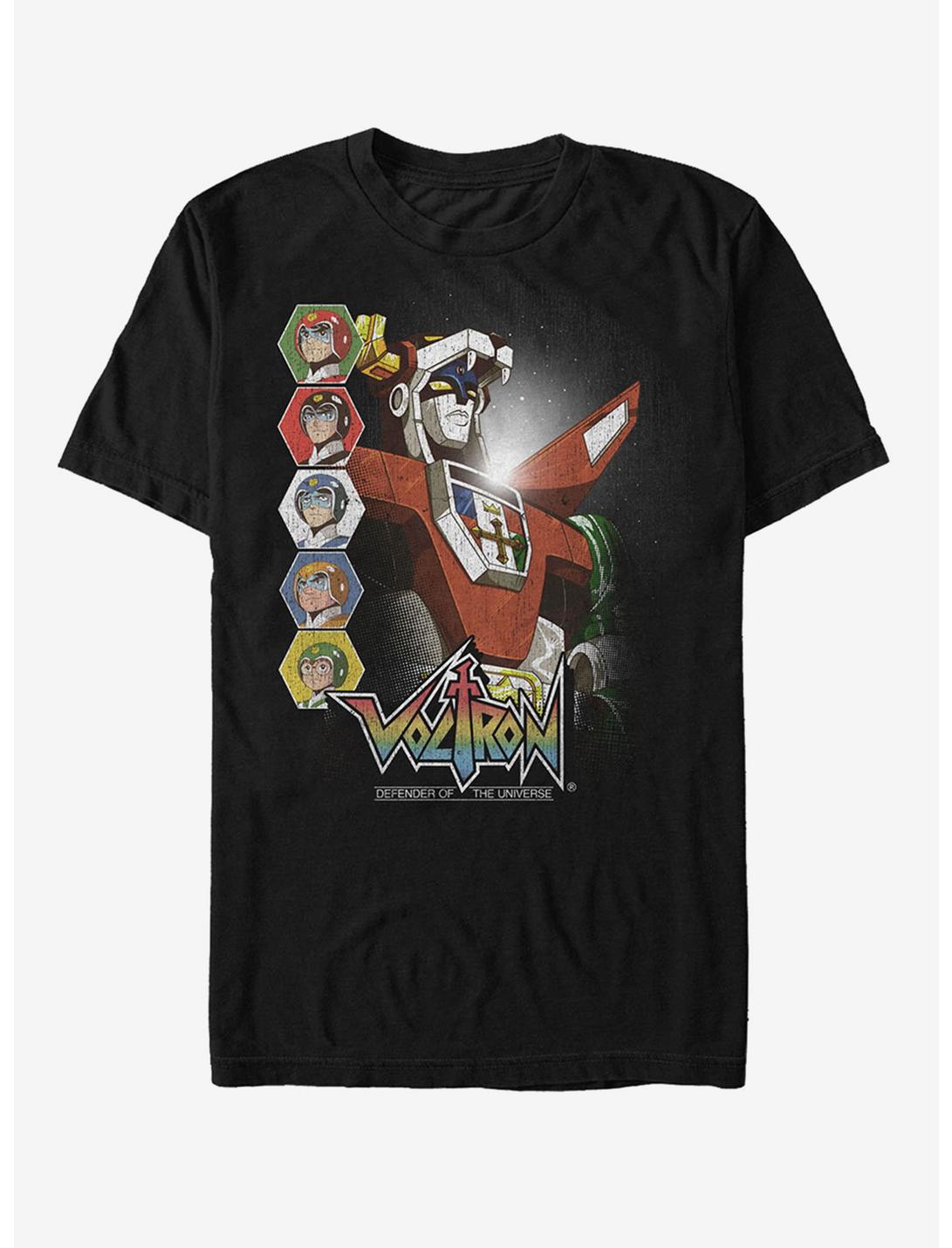 Voltron Character Panels T-Shirt, BLACK, hi-res