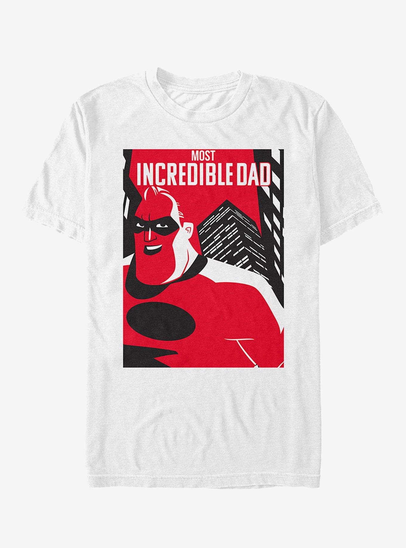 Disney Pixar The Incredibles Most Incredible Dad Skyscraper T-Shirt, WHITE, hi-res