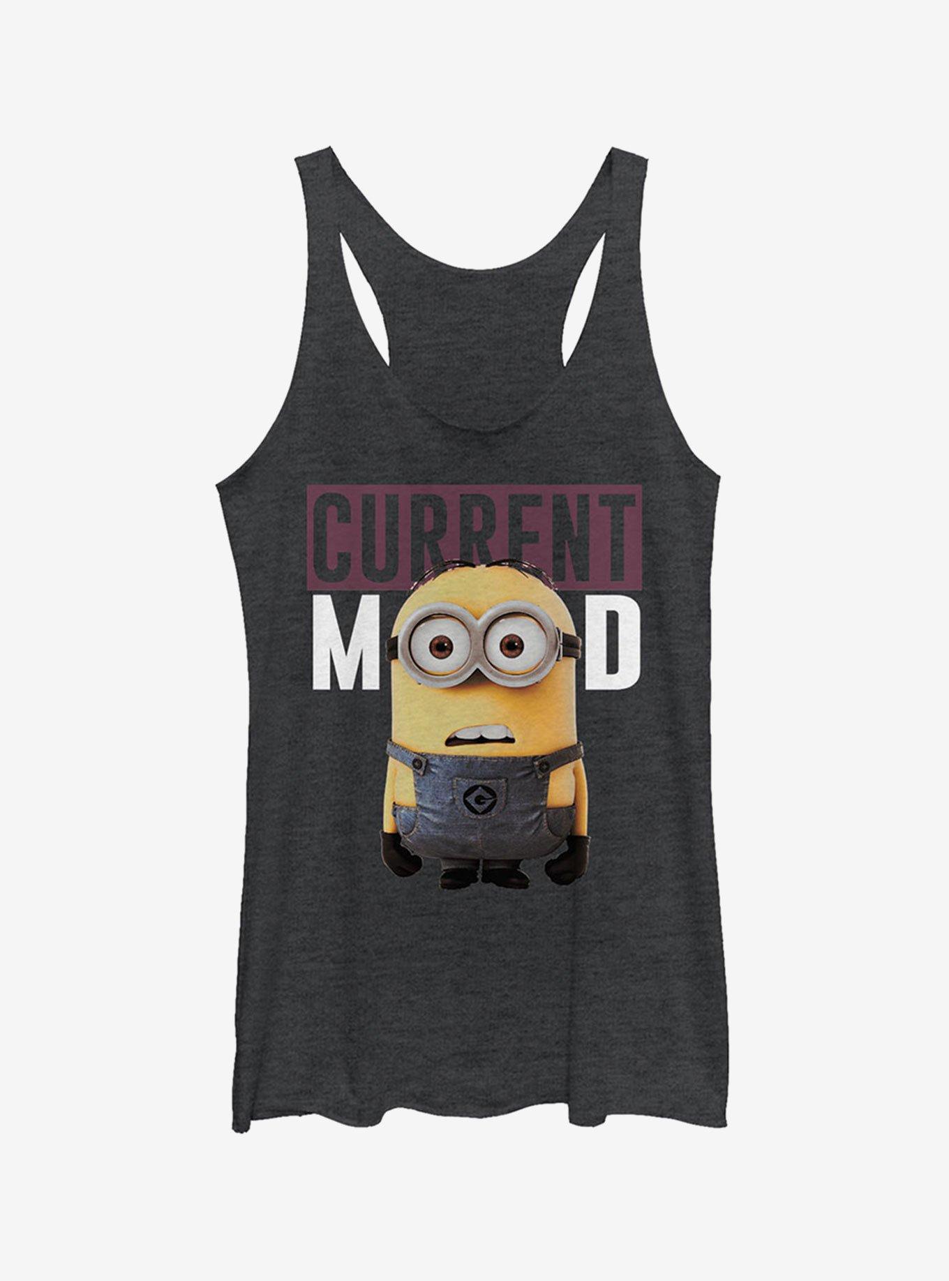 Minions Current Mood Girls Tank Top, BLK HTR, hi-res