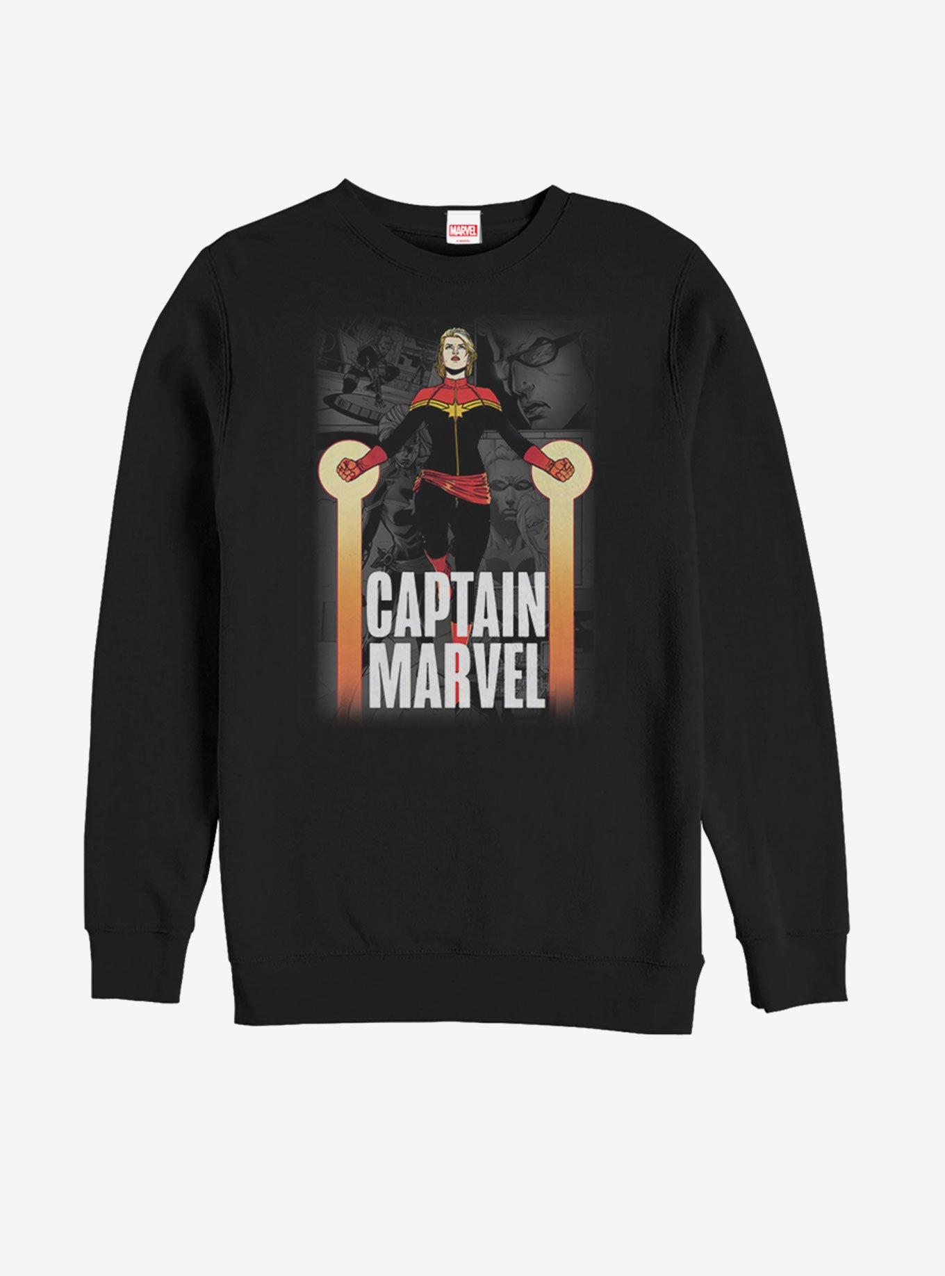 Marvel Captain Marvel On Top Sweatshirt, BLACK, hi-res