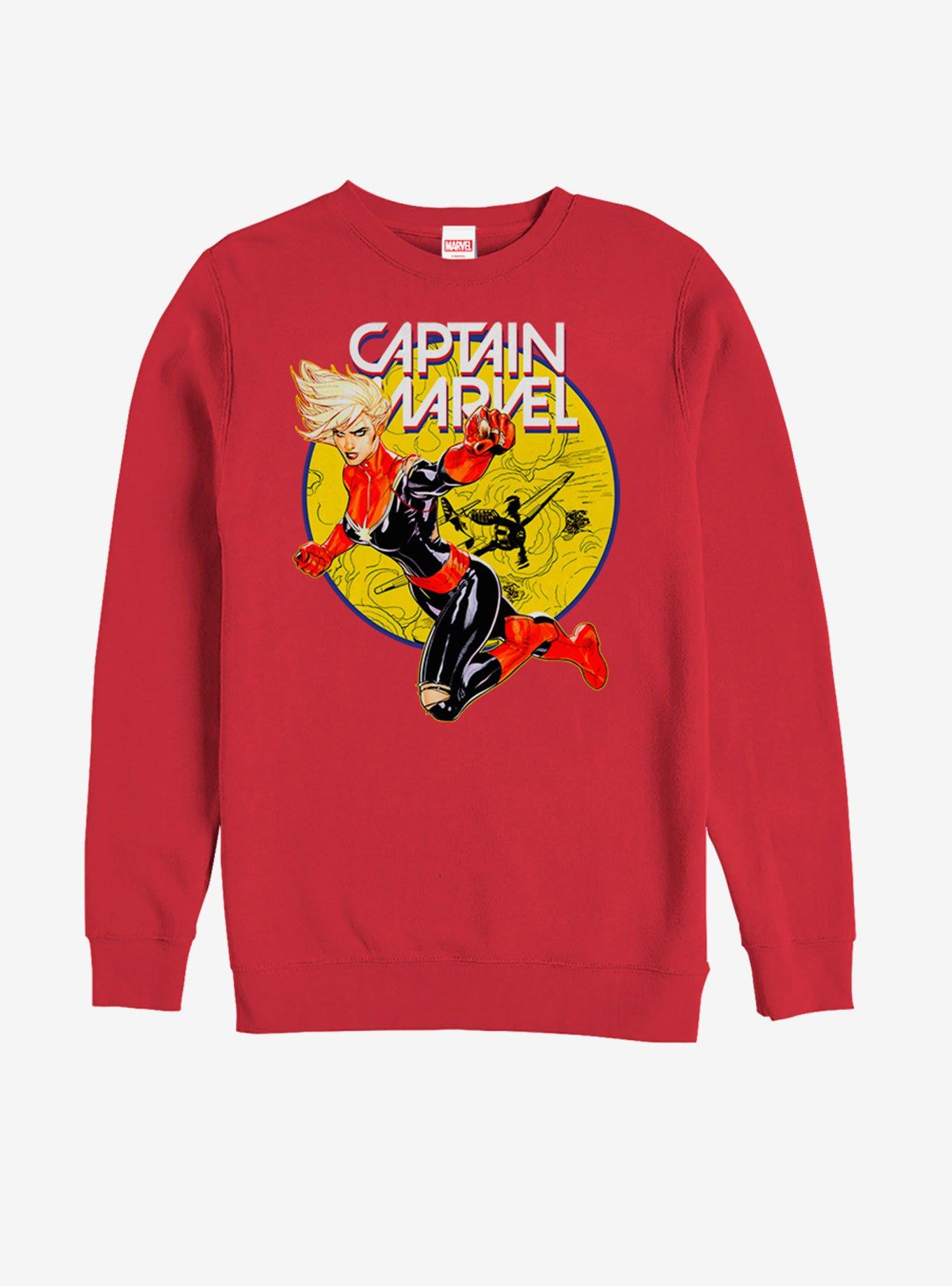 Marvel Captain Marvel Super Ring Sweatshirt, RED, hi-res