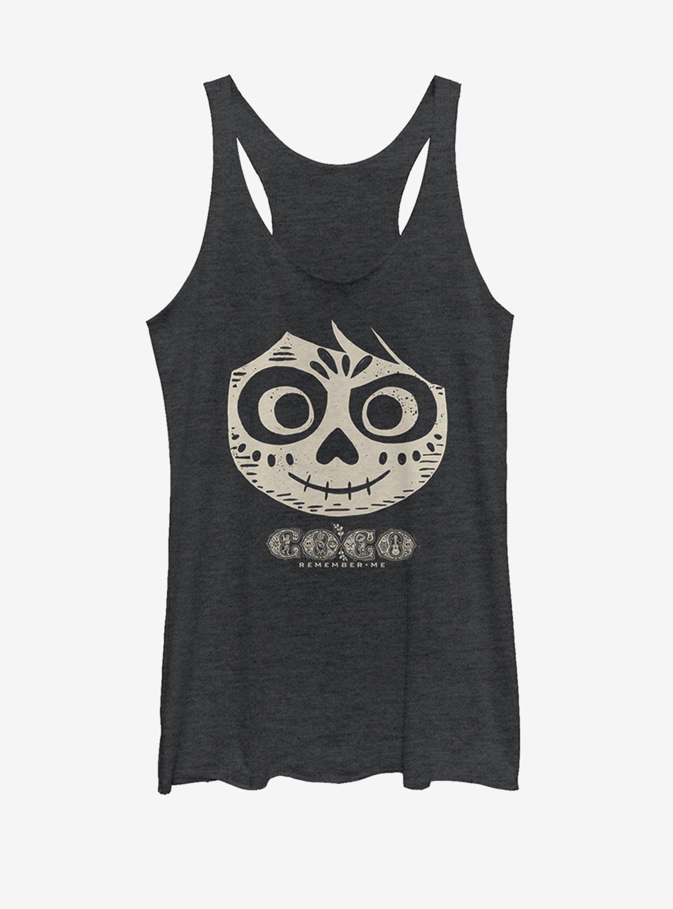 Disney Pixar Coco Miguel Skeleton Girls Tank, BLK HTR, hi-res