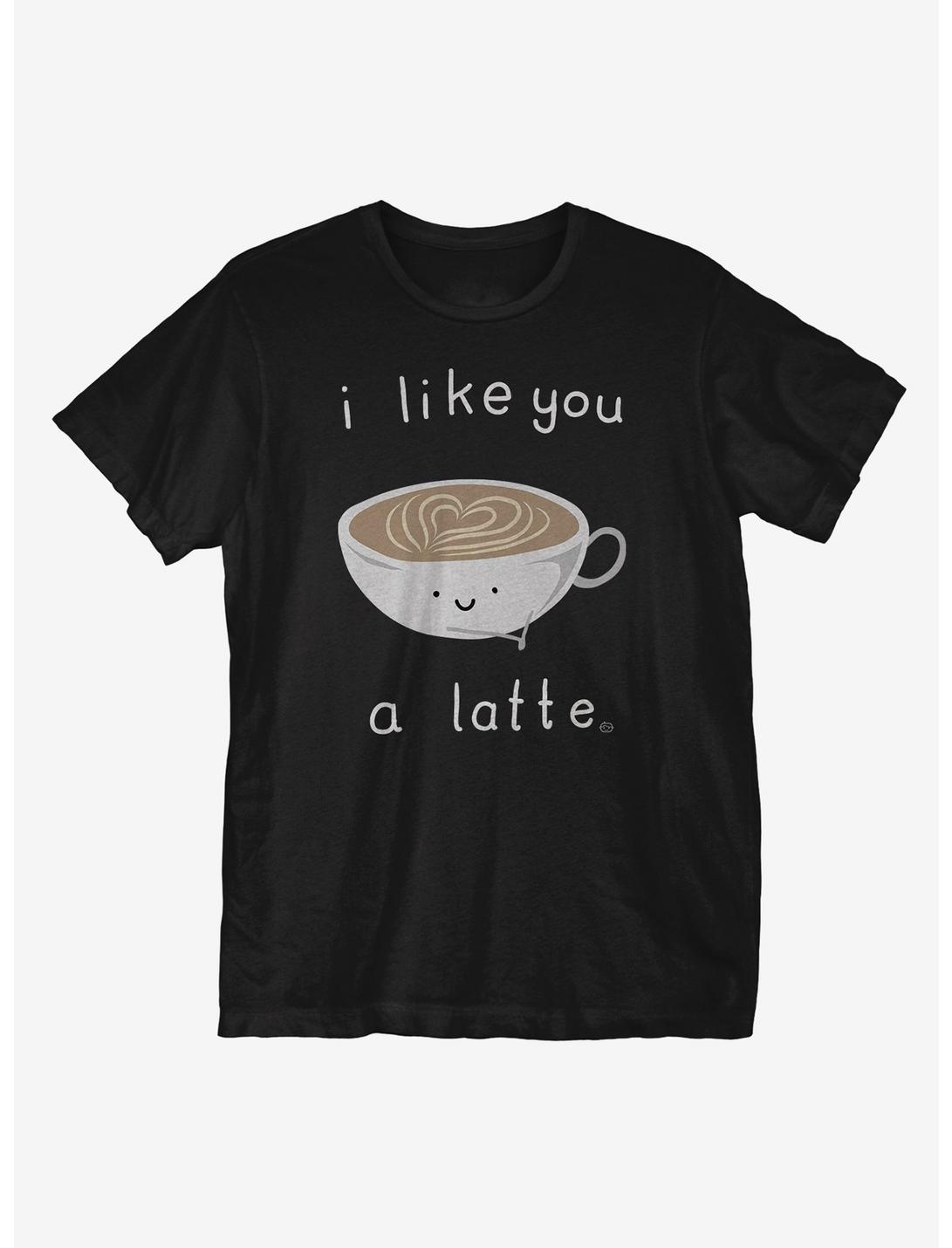 I Like You a Latte T-Shirt, BLACK, hi-res