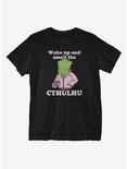 Wake Up and Smell The Cthulhu T-Shirt, BLACK, hi-res