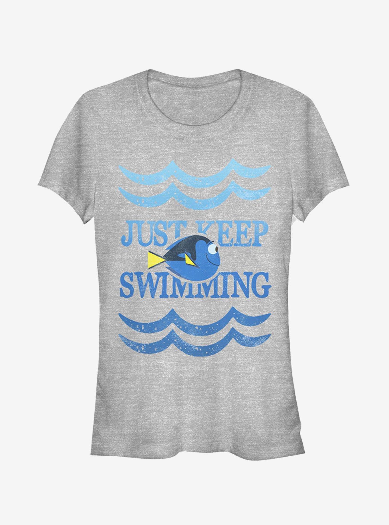 Disney Pixar Finding Dory Keep Swimming Waves Girls T-Shirt, ATH HTR, hi-res