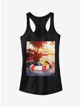 Minion Tropical Vacation Girls Tank Top, BLACK, hi-res