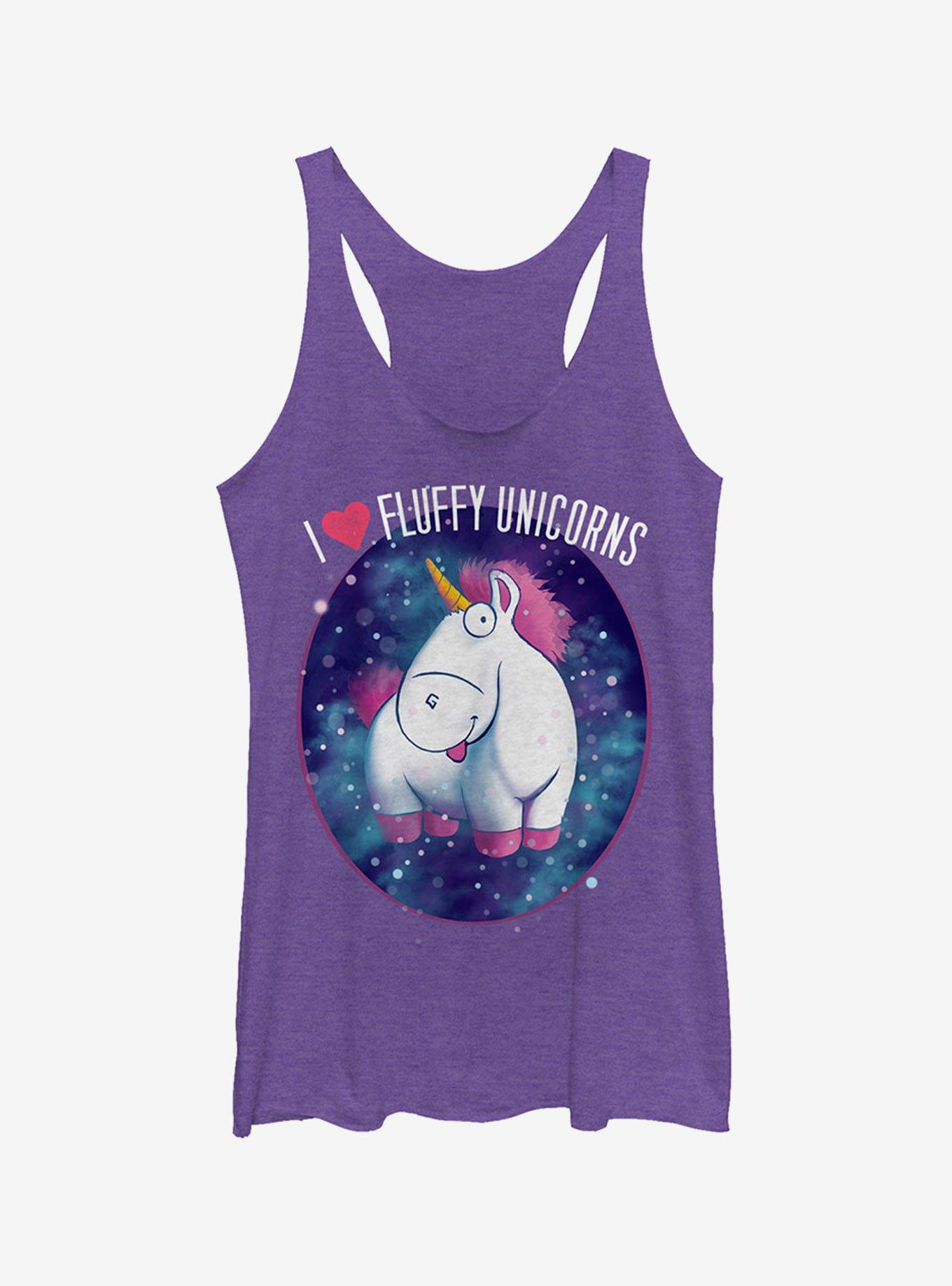 Minion Love Fluffy Unicorns Girls Tank Top, PUR HTR, hi-res