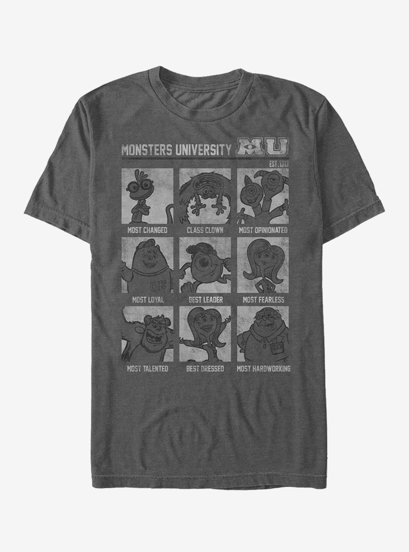 Disney Pixar Monsters Inc MU Yearbook T-Shirt, CHAR HTR, hi-res