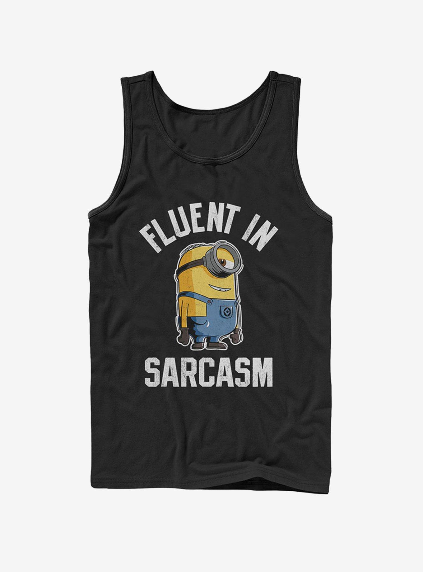 Minion Fluent in Sarcasm Tank Top, , hi-res