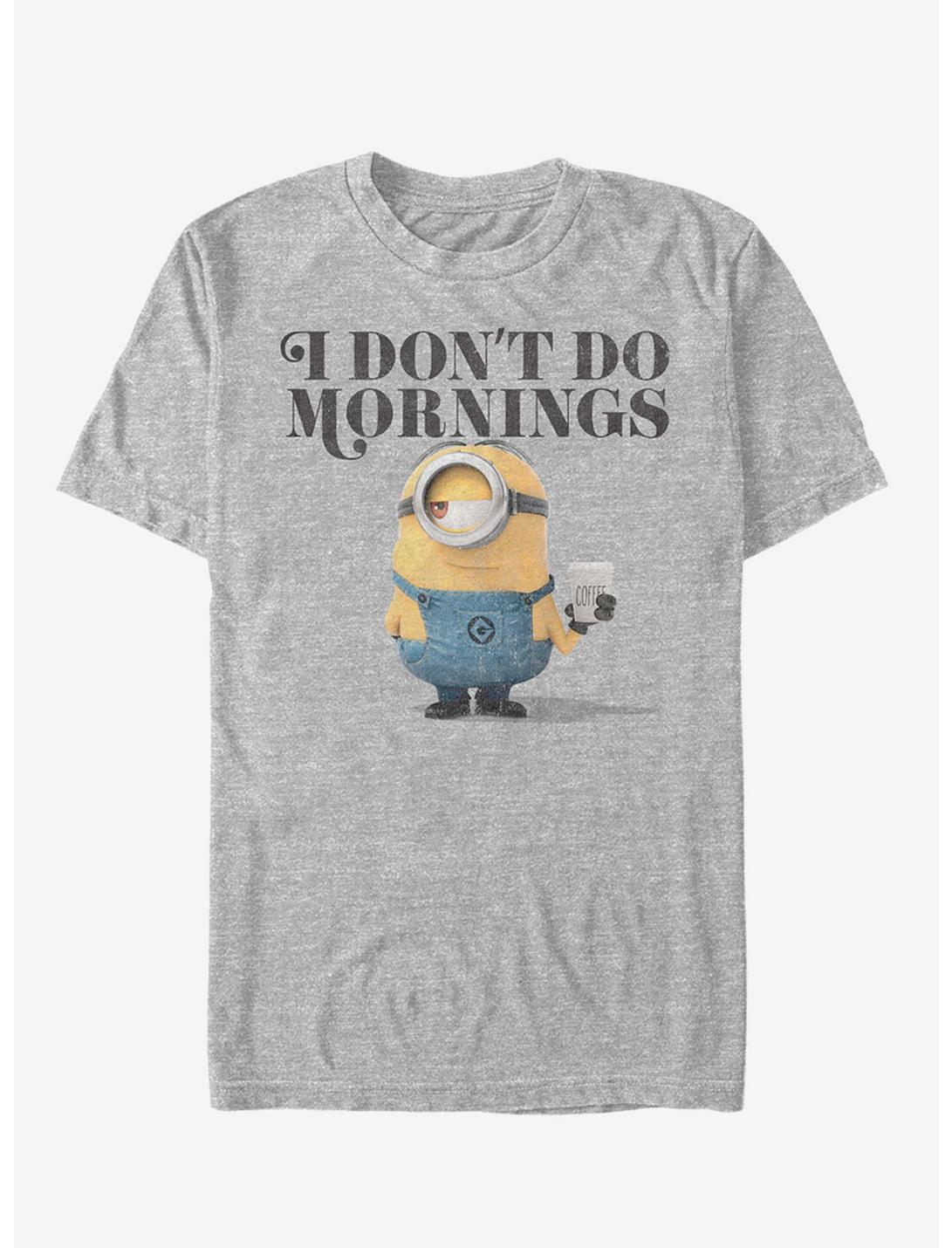Minion Don't Do Mornings T-Shirt, ATH HTR, hi-res