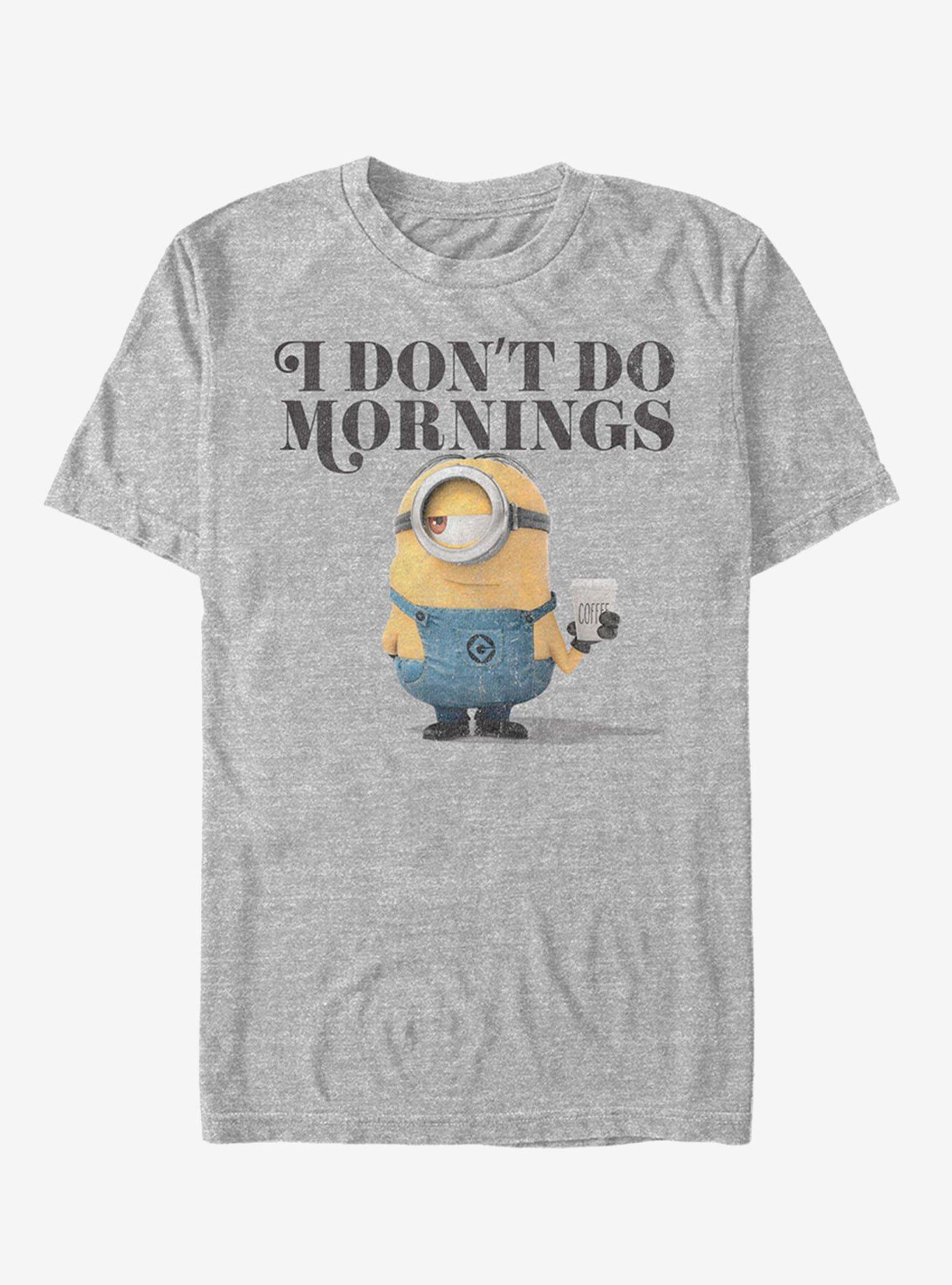 Minion Don't Do Mornings T-Shirt, ATH HTR, hi-res