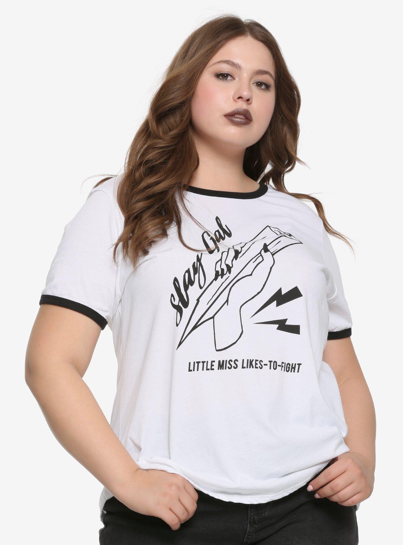 Buffy The Vampire Slayer Slay Gal Girls Ringer T-Shirt Plus Size, BLACK, hi-res