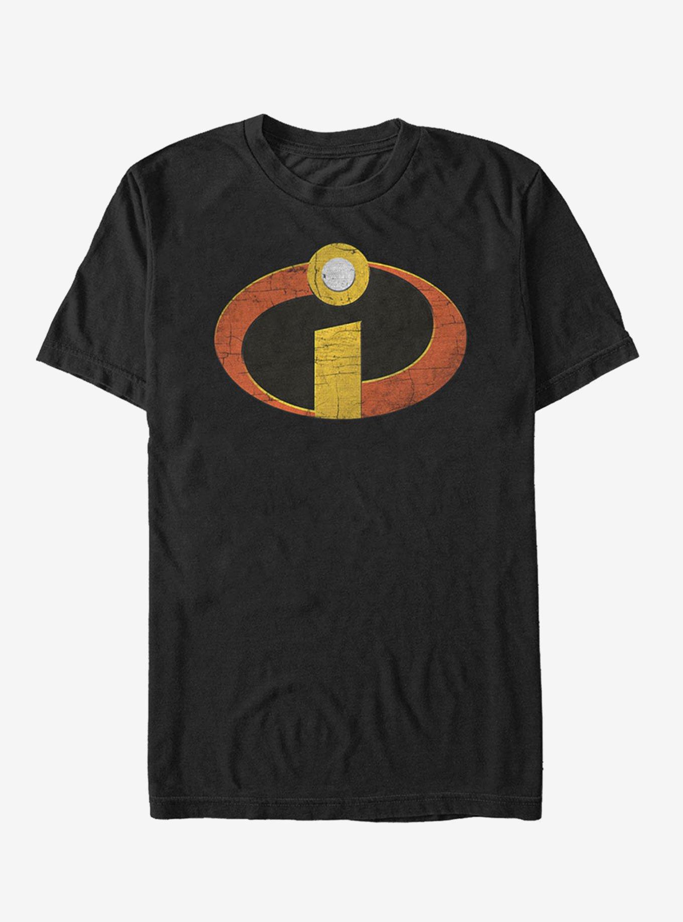 Disney Pixar The Incredibles Distressed Logo T-Shirt, BLACK, hi-res