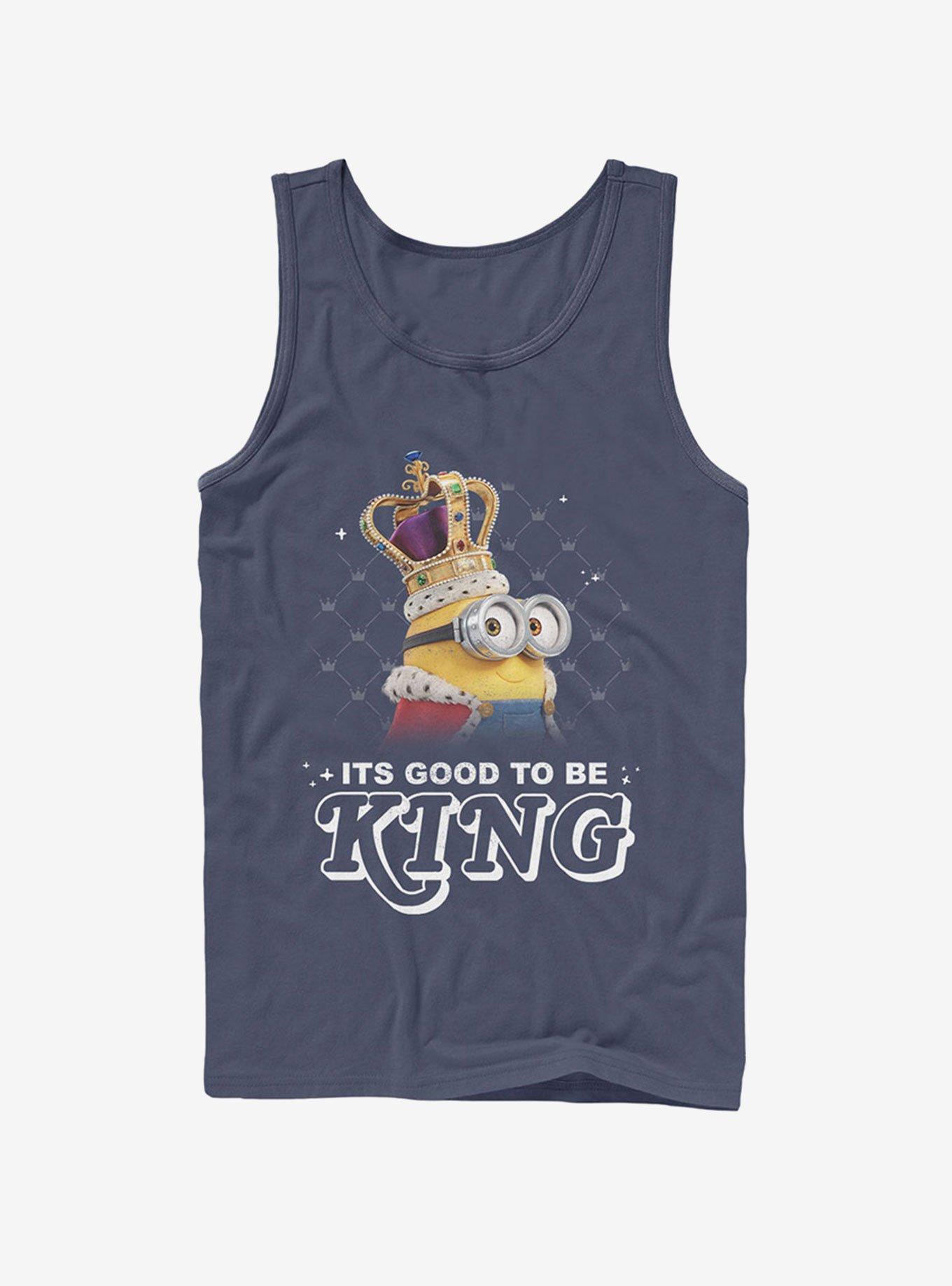 Minion Good to Be King Tank Top, NAVY, hi-res