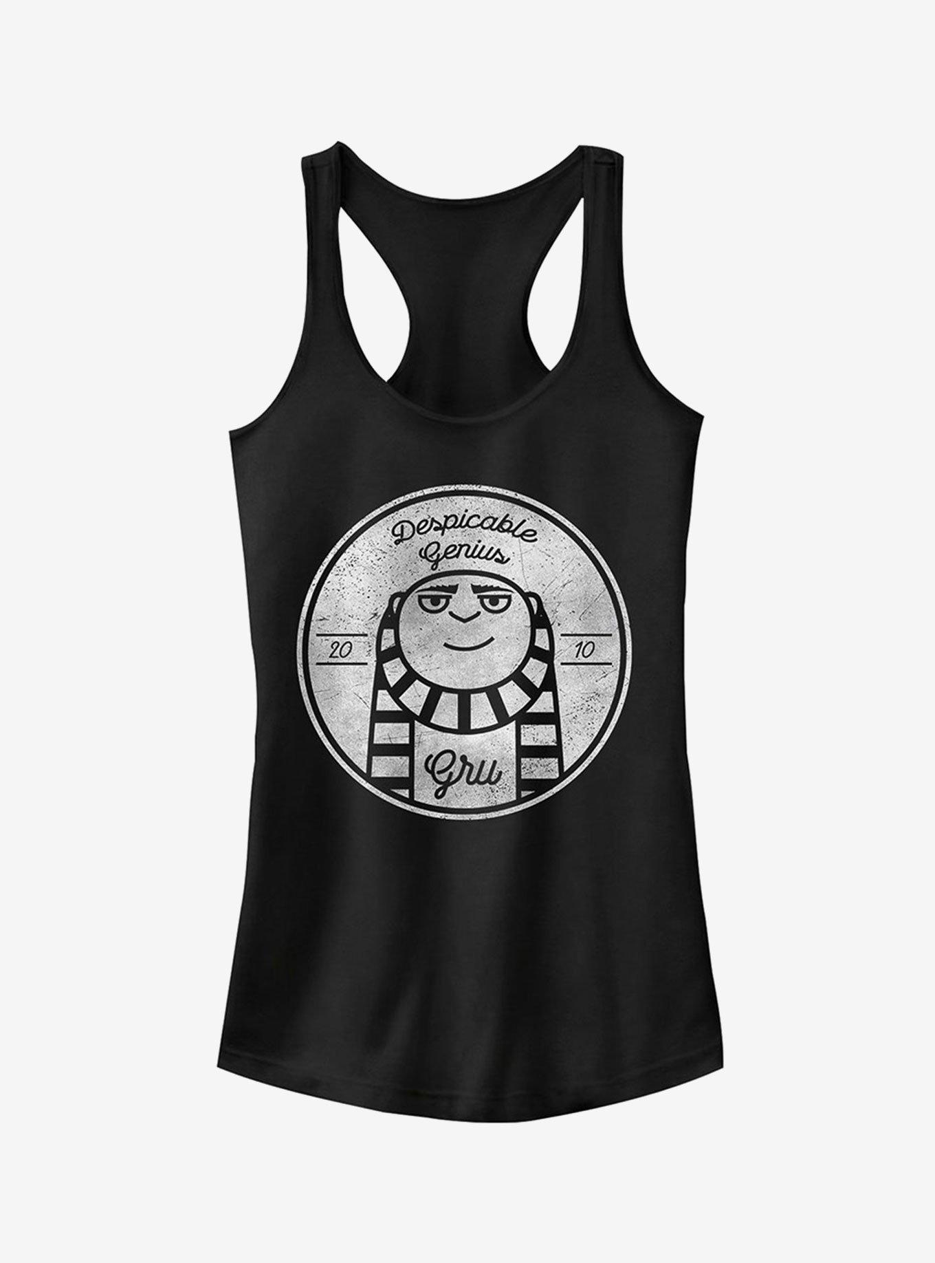 Minion Gru Genius 2010 Girls Tank Top, BLACK, hi-res