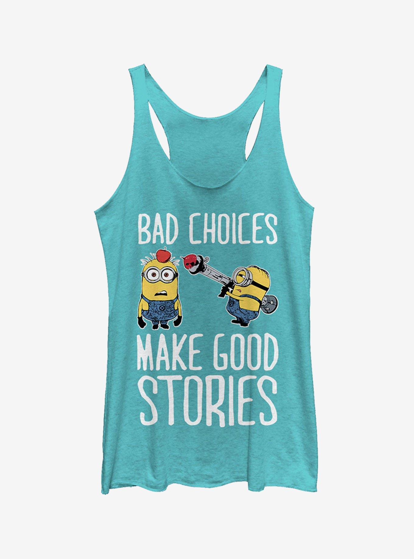 Minion Bad Choices Girls Tank Top, TAHI BLUE, hi-res