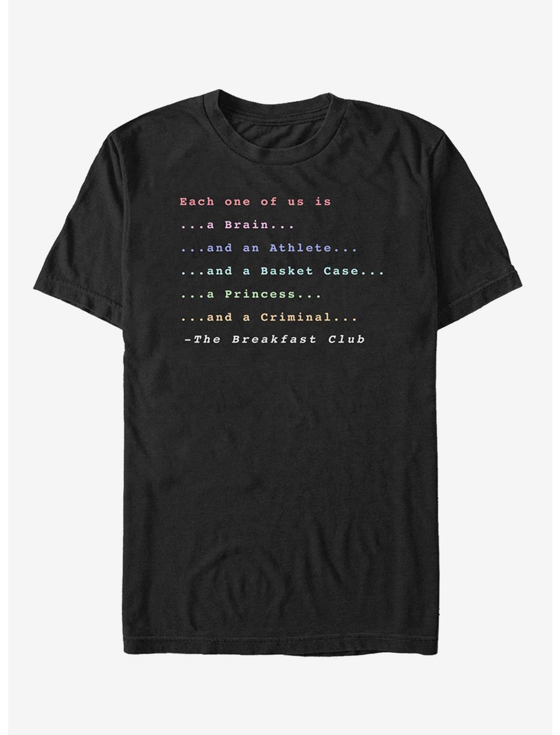 The Breakfast Club Each One Of Us Stereotype T-Shirt, BLACK, hi-res