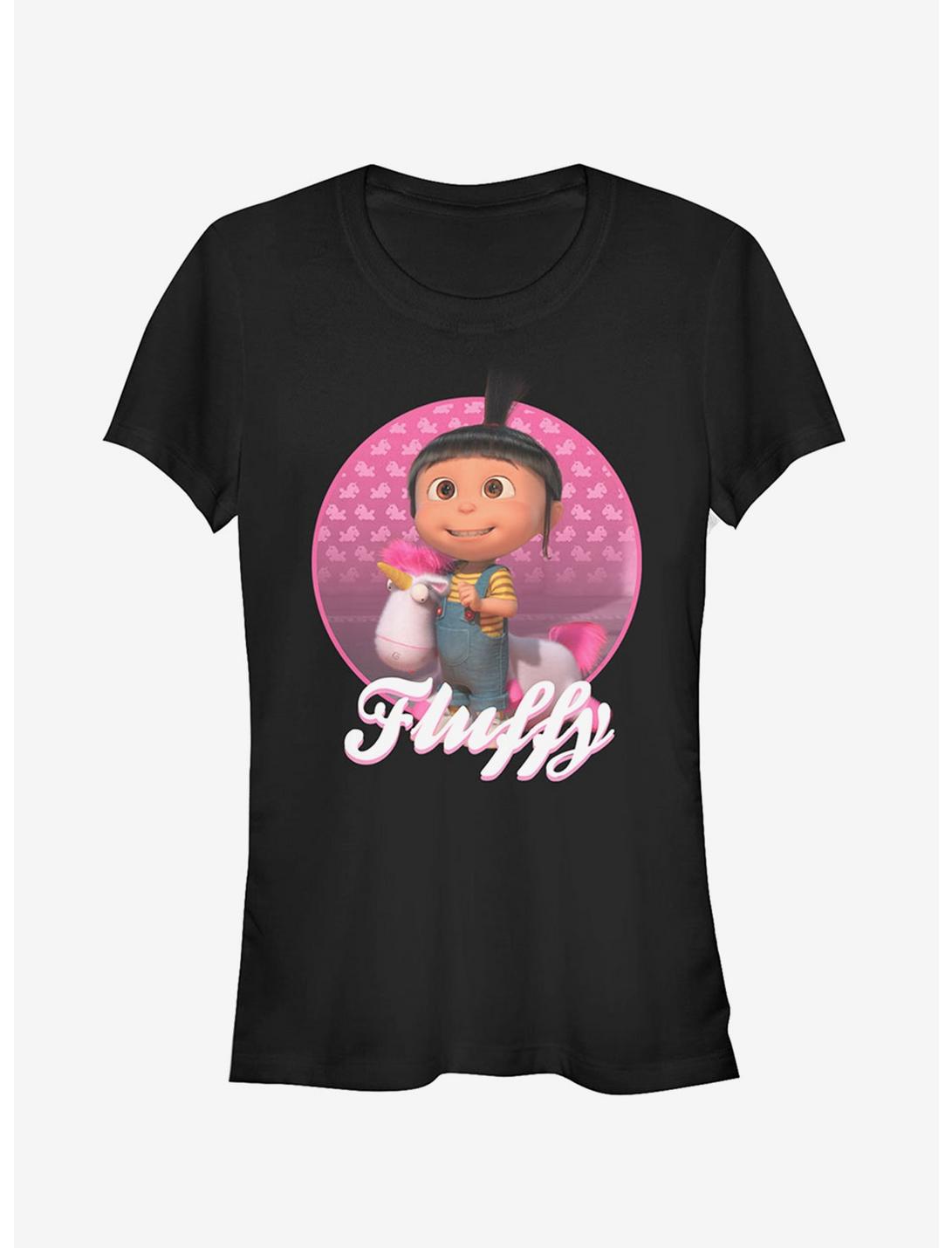 Minion Agnes Fluffy Unicorn Girls T-Shirt, BLACK, hi-res