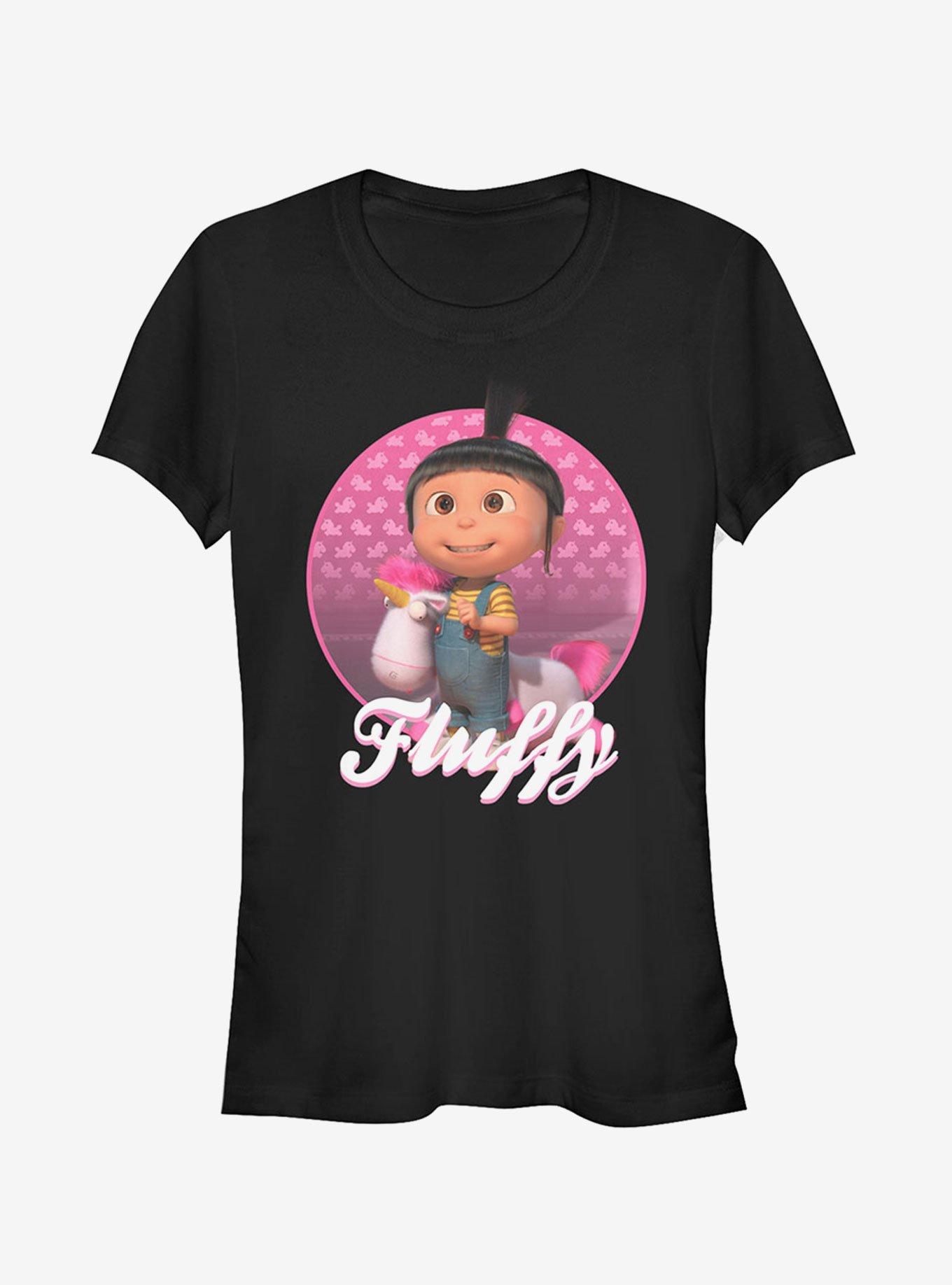 Minion Agnes Fluffy Unicorn Girls T-Shirt, BLACK, hi-res