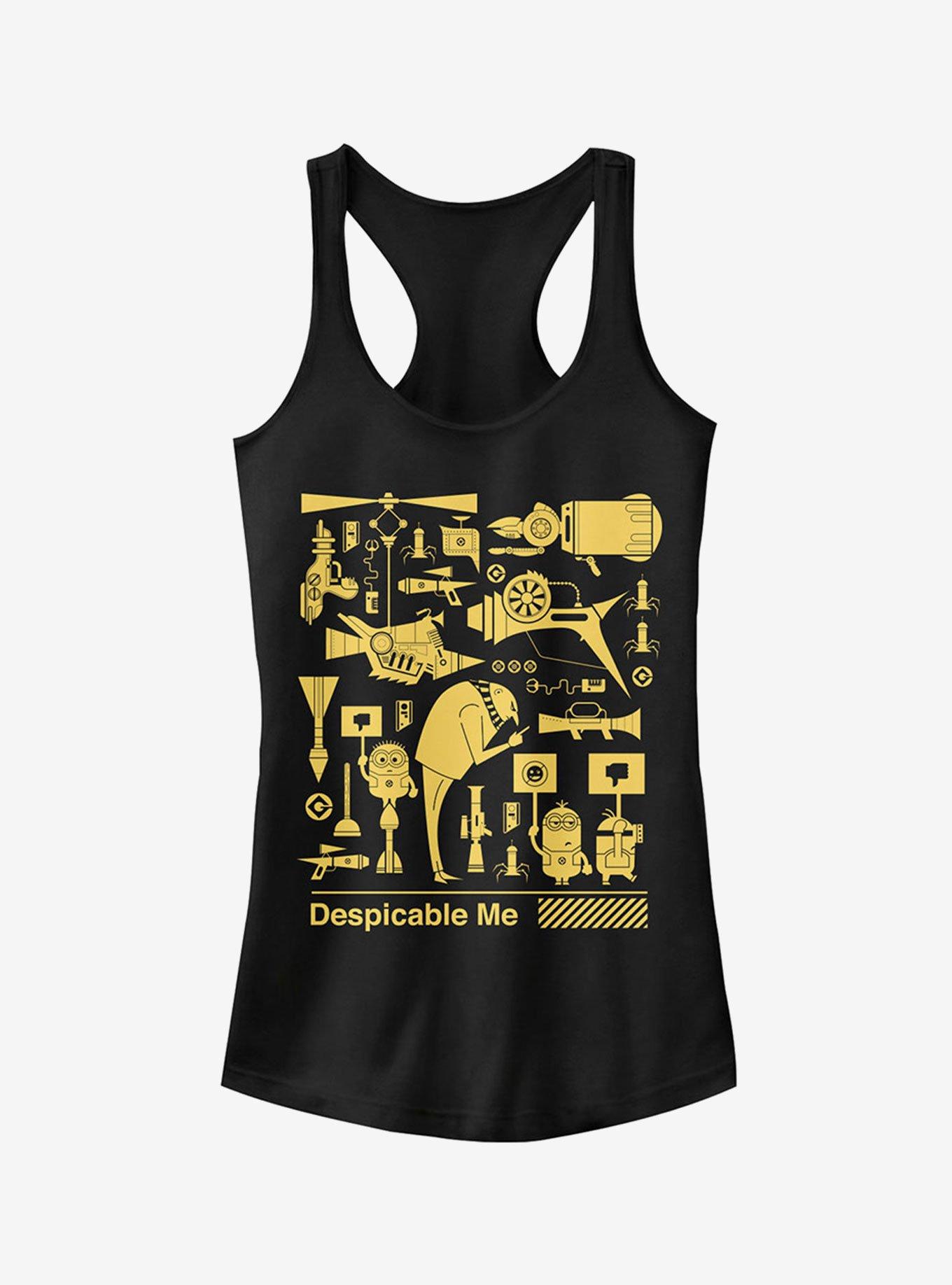 Minion Worker Strike Girls Tank Top, BLACK, hi-res