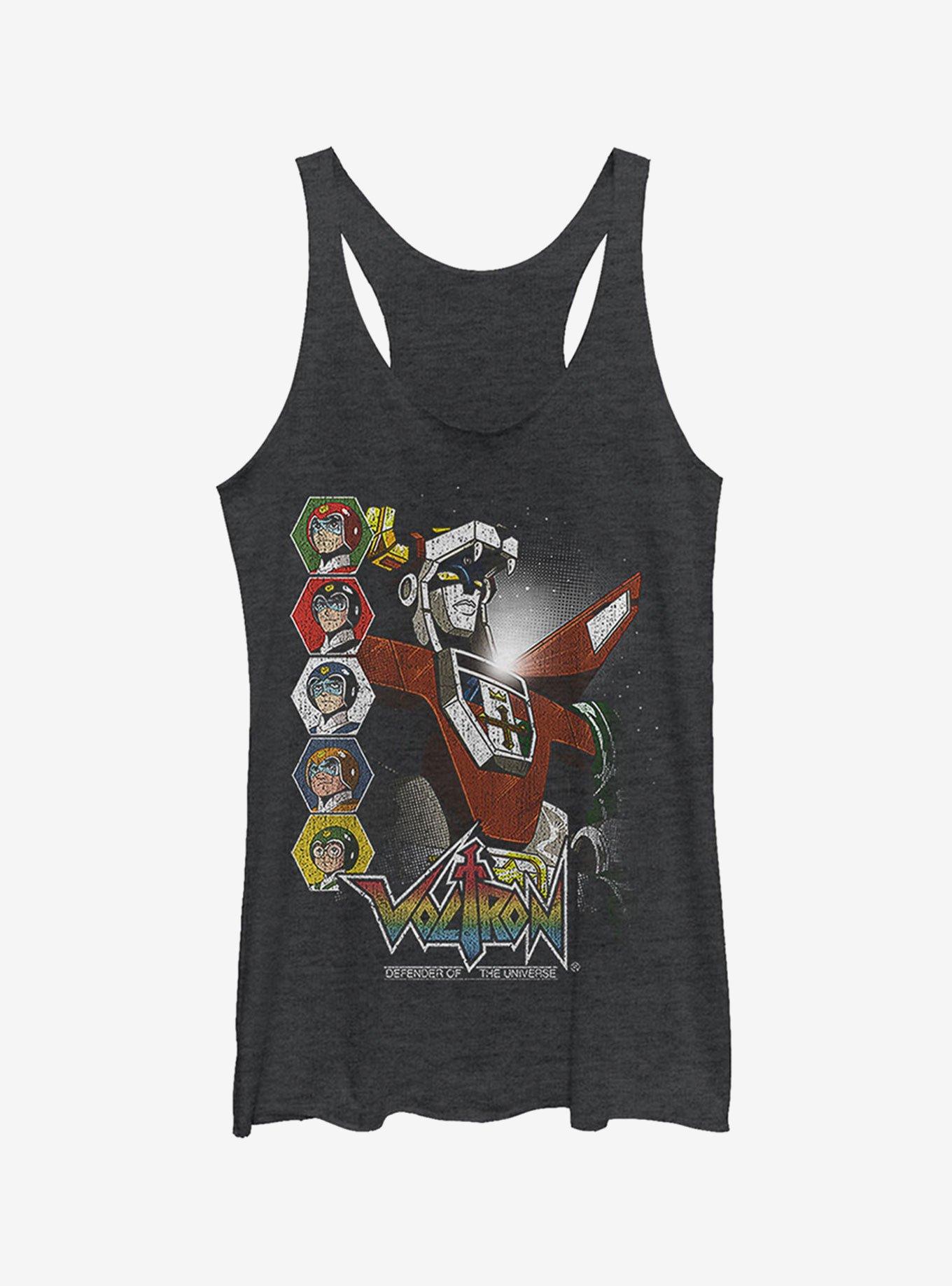 Voltron Character Panels Girls Tank Top, BLK HTR, hi-res