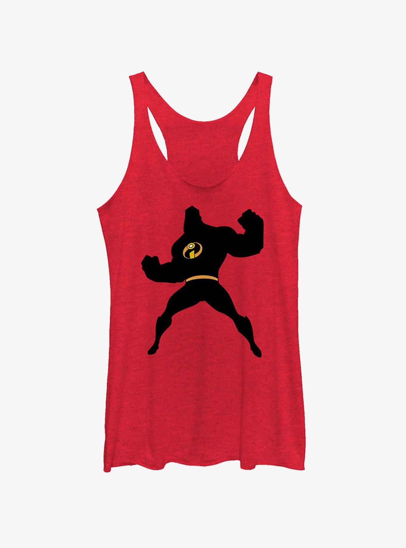 Disney Pixar The Incredibles Mr. Incredible Silhouette Girls Tank Top, RED HTR, hi-res