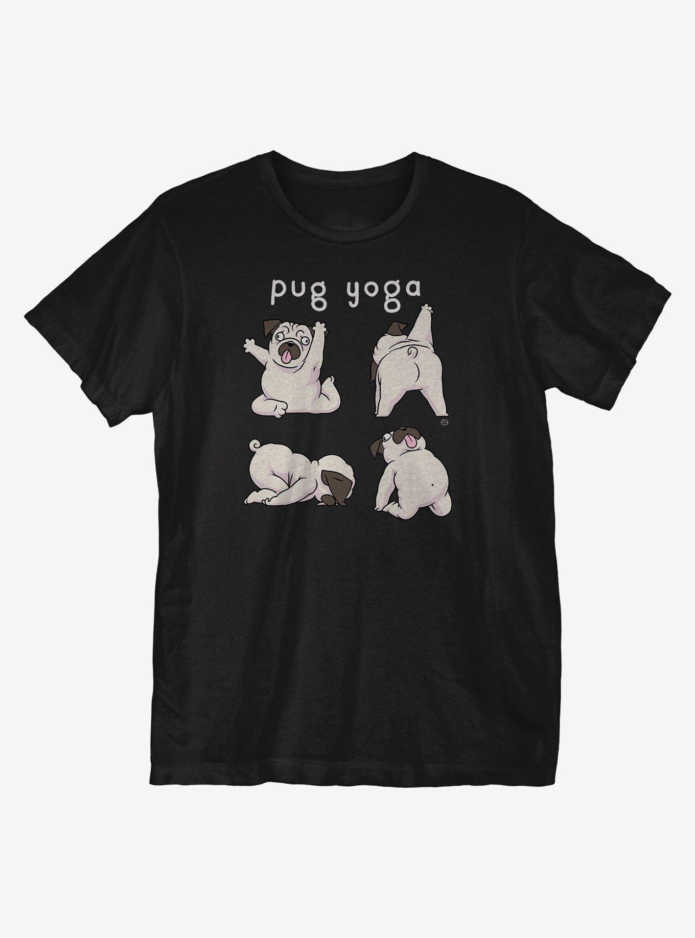 Pug Yoga T-Shirt, BLACK, hi-res