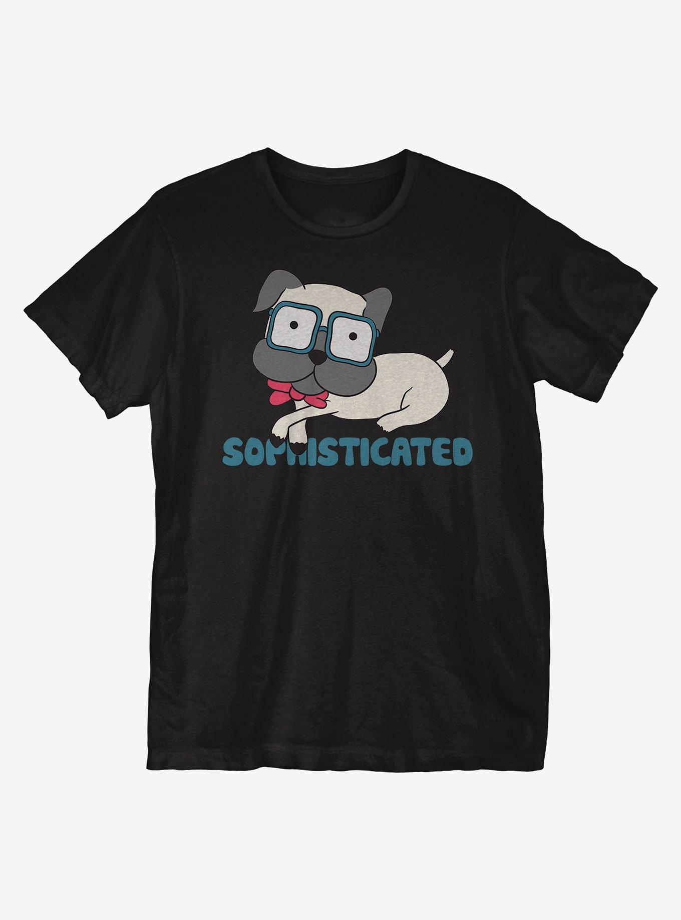 Sophisticated Pug T-Shirt, BLACK, hi-res
