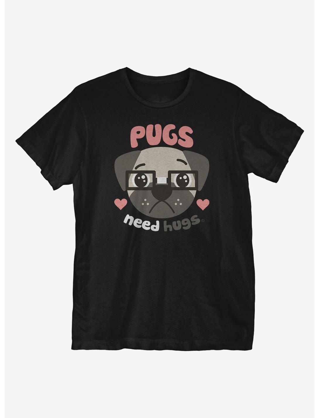Pugs Need Hugs T-Shirt, BLACK, hi-res