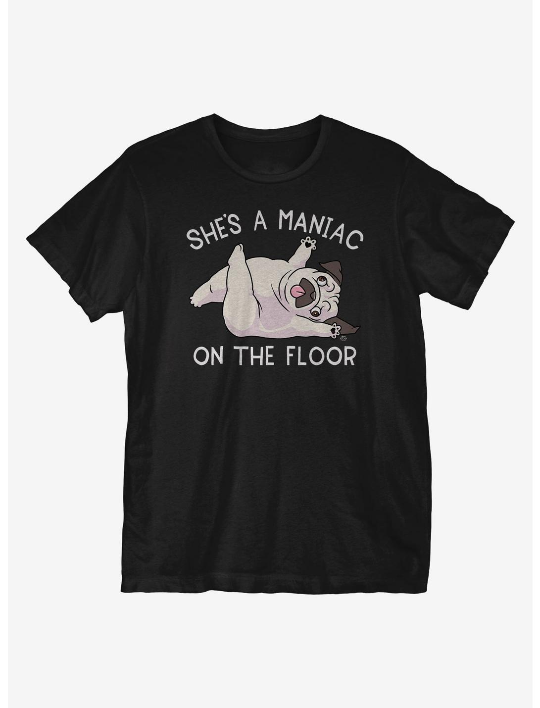 Pug Maniac T-Shirt, BLACK, hi-res